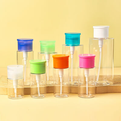 بطری پاک کننده آرایش پلاستیکی شفاف PET، بطری پمپ پاک کننده آرایش چشم و لاک ناخن