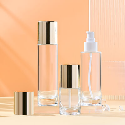 بطری شیشه ای شفاف و ضد نشت سازگار با محیط زیست برای بسته بندی لوازم آرایشی سفارشی